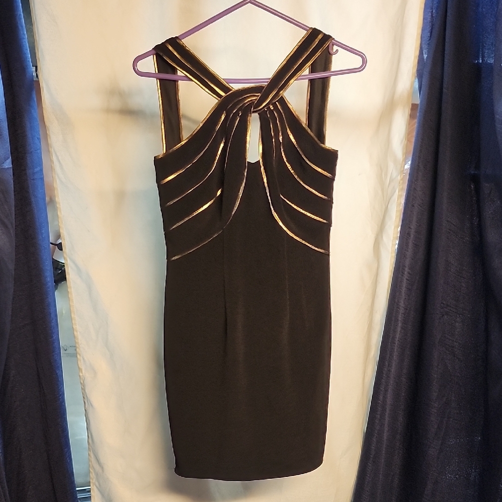 Joseph Ribkoff Black Halter Bodycon Cocktail Dress